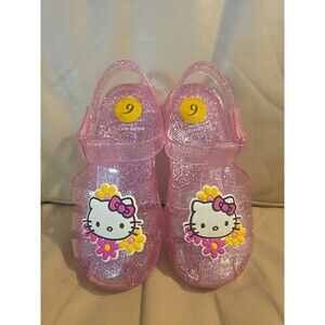 Sanrio Hello Kitty Jelly Sandals Sparkly Glitter Pink Toddler Girls 9